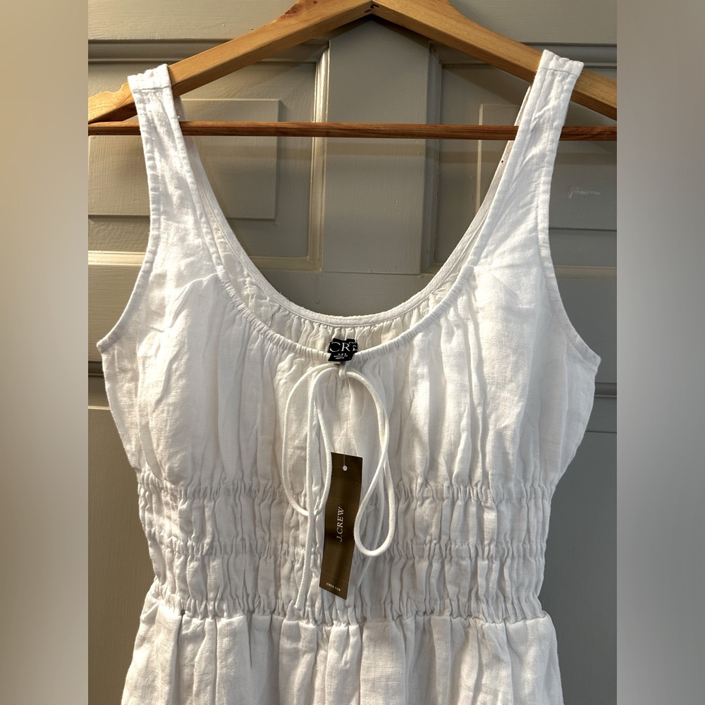 Jcrew never worn white linen dress